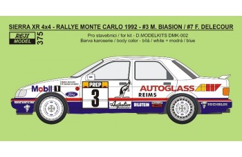 Decal – Ford Sierra Cosworth 4x4 - 1992 Rallye Monte Carlo - #3 Biasion / #7 Delecour 1/24